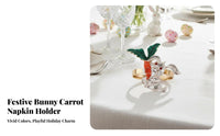 Hare Carrot Napkin Holder Festive Easter Bunny Napkin Holder Easter Table Decoration for Restaurant Owners, Hosts, Banquets, Dinner Parties, Weddings