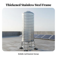 Stainless Metal Water Tank Thickened Wall Stainless Metal Water Elevated Reservoir Large Capacity Vertical Pressurized Storage Tank for Homeowners