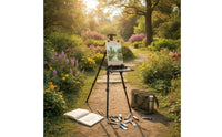 Matte Black Hand-Crank Easel Adjustable Foldable Tripod Easel Portable Sturdy for Artists, Painters, Students, Outdoor Painting, Studio, Art Class