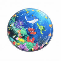 Marine Animal Water Play Mat Thickened Inflatable Water Mat Sealed Baby Splash Pad Smooth Vinyl for Tummy Time, Crawling Practice