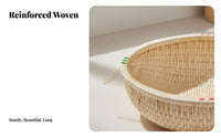 Handmade Round Woven Platter Multi-Purpose Food Basket Multipurpose Kitchenware Long-Lasting for Homemakers, Gift Givers, Kitchen, Dining Table, Living Room, Entryway