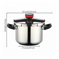 Gas and Induction Compatible Stainless Steel Pressure Cooker Multiple Safety Features Stainless Steel Pressure Pot Even Heat Distribution Single-Hand Opening Cooker Anti-Scald Handles for Home Cooks, Families