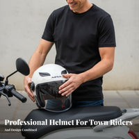 Helmet 3C Certified Half Face Helmet Warm Lining Shielded Headwear for Women, Commuters, Winter, Commuting, City Riding