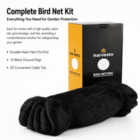 Garden Netting for Pigeons, Nylon Net 2.5cm Mesh, Pigeon Deterrent Garden Netting with 10 Stakes & 50 Ties