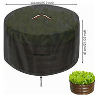 Fitted Top Raised Bed Cover Drawstring Bottom Material Garden Cover Carry Handle Round