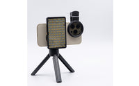 Compact Phone Photography Accessory with LED Light Portable Mobile Device Tripod with Mirror Lens Handheld Phone Mount with Tripod Anti-Glare for Photographers