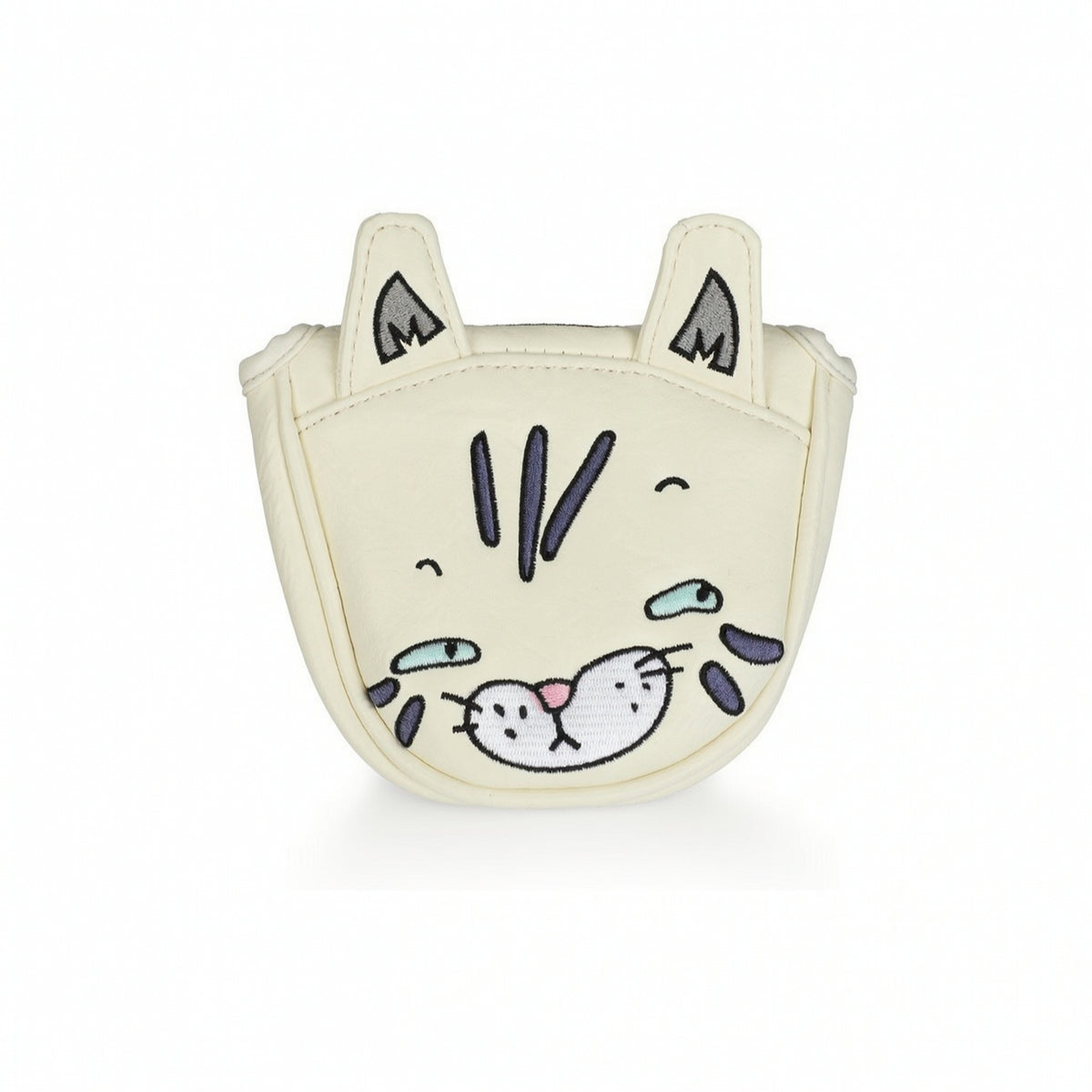 Putter Headcover with Cat Ears Cute Golf Putter Headcover Golf Club Cover PU Leather Soft-Lined for Golfers
