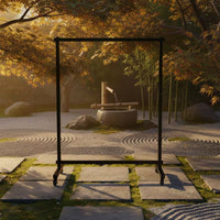 Gong Stand with Wheels Wheeled Metal Gong Chime Stand Mobile Rack for Sound Healers, Musicians, Meditation Rooms, Mindfulness Practice Studios