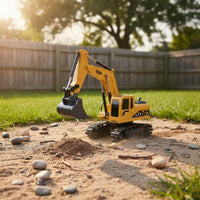 Wireless Control Digging Machine Flexible Digging Boom 6 Control Digging Machine Toy RC Digger Toy Illuminated Lights RC Tracked