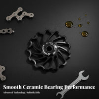 Ceramic Bearing Pulley Wheel Fluid Functioning Rear Derailleur Guide Wheel Rear Derailleur Pulley Low Drag Wear-Resistant
