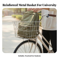 Heavy-Duty Front Cycle Basket Rust-Resistant Front Bike Basket Easy Installation for Commuting