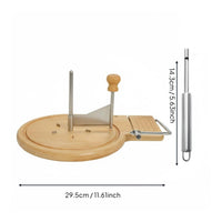 Stainless Steel Blade Girolle Cheese Cutter Wooden Base Kitchen Utensil Multipurpose for Home Cooks