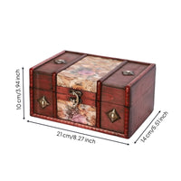 Wooden Storage Box Antique-Reminiscent of Wooden Jewelry Box Decorative Organizer for Dresser