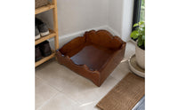 Solid Wood Dog Bed Rustic Design Moisture-Proof Pet Bed Space-Saving for Indoor