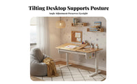 Adjustable Kids Study Desk and Chair Set Large Desktop Kids Desk and Chair Set Rounded Corners Ergonomic Student Workstation for Reading, Drawing