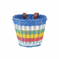 Storage Kids Bike Basket Set Colorful Wicker Bike Basket Long-Lasting Large Capacity