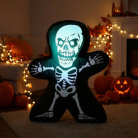 Outdoor Inflatable Skeleton with Light Glowing Halloween Inflatable with LEDs Quickly Inflates Inflate Decoration Large for Lawn