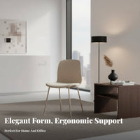 Minimalist Design Molded Shell Chair Ergonomic Backrest Dining Seating Armless Indoor Furnishing High-Density Foam Cushion for Homeowners, Business Owners, Reception Area, Office, Kitchen, Living Room