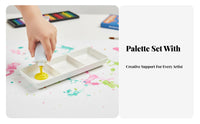 Multi-Compartment Palette Easy to Clean Multi-Compartment Color Dish Reusable Painting Tool for Painters, Hobbyists, Classroom, Workshop