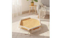 Pet Bed with Woven Mat Hexagonal Elevated Pet Bed Breathable for , Kittens, Indoor