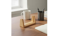 Multi-Purpose Wood Calendar Holder Minimalist Design U-Shaped Display Base Rustic Design Solid Wood Phone Base Portable for Office