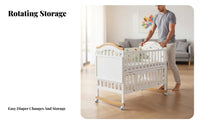 Wheeled Bedside Sleeper Bassinet Rocking Function Transformable Bedside Sleeper Extendable Design Infant Sleeper for Newborns, Young Children