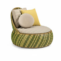 4 Pieces Woven Design Round adjustable Daybed Weather-withstandant Outdoor Furniture Waterproof Patio Seating Thickly Padded pads for Hotel Owners, entertainers, Garden, Balcony, Courtyard, Backyard