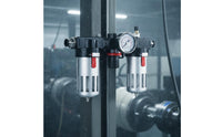 Fine Filtration FRL Combo Moisture Removal Filter Regulator Lubricator Transparent Bowl Compressed Air Filter Regulator Lubricator for Workshop, Factory