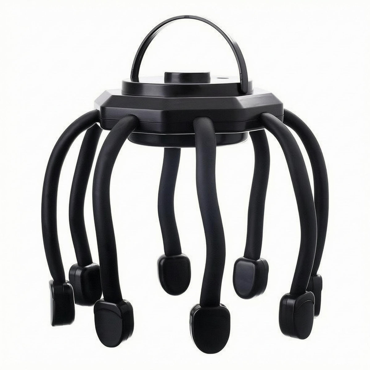 Flexible Arms Tentacle Head Massager Rounded Pads Electric Head Massager Compact Personal Care Device Polished Finish
