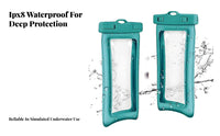 Double-Sided Phone Dry Bag Floats on Water Waterproof Phone Protector Clear Photography Window for Swimmers, Beachgoers, Swimming Pool, Snorkeling