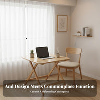 Foldable Design Collapsible Computer Desk Space-Saving Square Trestle Stand Multi-Purpose Folding Table Portable for Families in Small Homes, Apartment Dwellers, Street Vendors, Dorm Room, Bedroom, Home Office, Outdoor