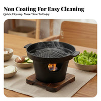 Easy to Clean Korean BBQ Grill Pan Compact Design Korean Design Grill Pan Fast Heating for Beginners, Couples, Outdoor, Camping, Picnic