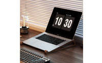 Angled Bamboo Laptop Stand Space-Saving Wooden Laptop Stand Compact Wooden Notebook Riser Lightweight for Home Office