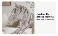 Tabletop Abstract Horse Head Decor Large Resin Horse Sculpture for Tv Cabinet, Desk, Office