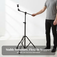 Extending Cymbals Stand Versatile Cymbals Stand with Extending Arm Hardware for Drummers, Drum