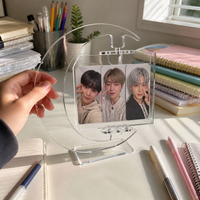 DIY Rotating Photo Frame for 3-inch Cards - Transparent Acrylic Display Stand