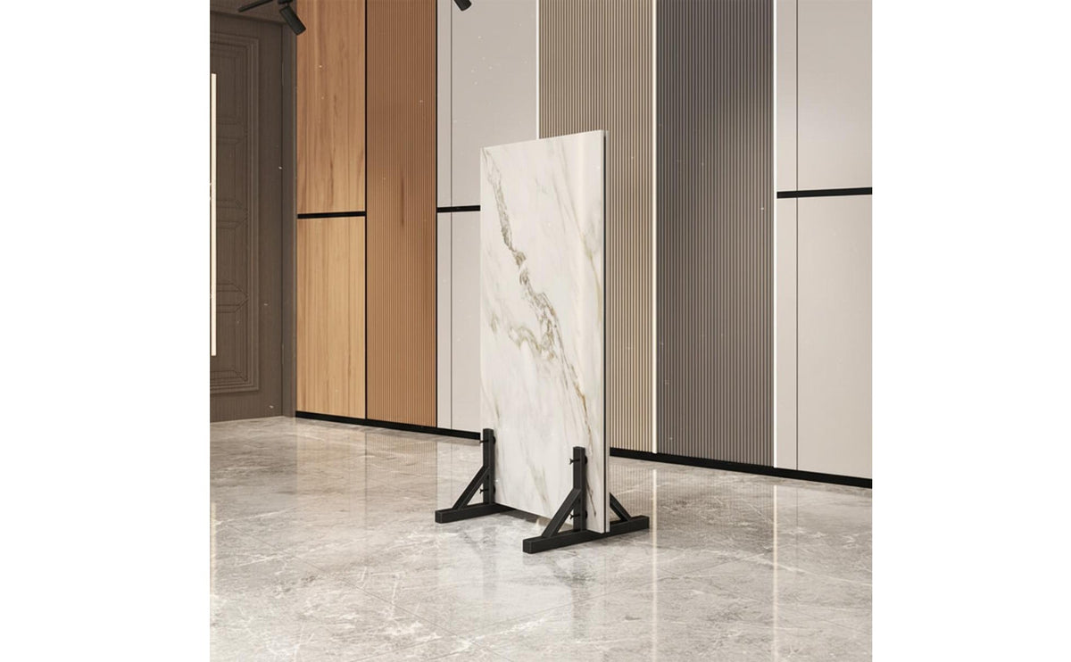 2 Pieces Tile Display Rack High Load-Bearing Tile Display Stand Floor Sample Stand Accessible Design Stone Slab Holder Easy