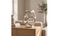 Openwork Sphere Sculpture Abstract Geometric Sphere Ornament Sculptural Decorative Ball for Homeowners, Art Collectors, Entryway