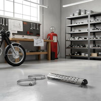 Retro Design Motorcycle Exhaust Heat Guard Long-Lasting Muffler Heat Guard Easy Installation Exhaust Pipe Cover Weather-Resistant for DIY Enthusiasts, Custom Bike Builders