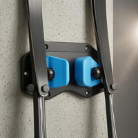 Padded Wall-Mounted Ski Rack ABS Plastic Wall Mounted Ski Rack Black and Blue