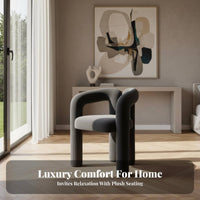 Upholstered Curved Chair Soft Cushioning Vanity Stool Modern Stylish Silky Material for Makeup Lovers, Householders, Bedroom