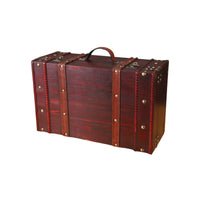 Wooden Storage Suitcase Retro Decorative Vintage Suitcase Distressed Storage Chest with Handle for Photographers, Collectors, Home Decor
