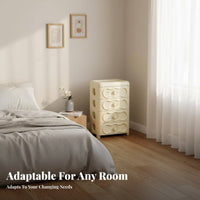 Japanese design Multi-Tier Side Table Space-Saving Multi-Tier Rolling Drawer Unit Mobile with casters Nightstand See-Through Drawers for Apartment Dwellers, Dorm Residents, Bedroom, Living Room, Small Spaces, Bathroom