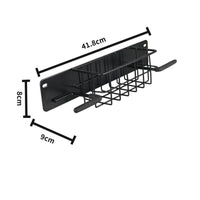 Wall-Mounted Golf Storage Rack Padded Golf Rack with Basket Metal Sports Equipment Organizer Space-Saving for Golfers, Garage, Entryway
