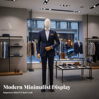 Long-Lasting Construction Full Body Male Mannequin Stable Metal Base Textile Wrapped Mannequin Lightweight Design Male Clothing Figure Korean Design for Shop Owners, Visual Merchandisers, Fashion Designers, Trade Exhibition, Shopping Mall, Exhibition