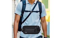 Water-Resistant Hidden Passport Holder Bag Multiple Pockets Contactless Signal Blocking Currency Belt Adjustable Elastic Strap Anti-Theft Fanny Pack for Travelers