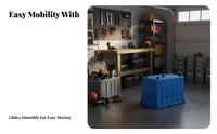 With casters Large Wheeled Plastic container Thickened Design Wheeled Storage Tote sturdyDuty Turnover Box Stackable for Warehouse personnel, Logistics Personnel, Workshop, Moving, Garage, Basement