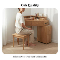 Corner Vanity with Drawers Minimalist Design Corner Vanity with Lighted Mirror Space-Saving Large Storage Capacity
