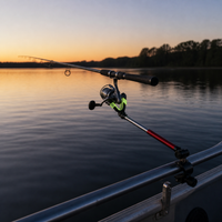 Universal Reinforced Quick-Release Fishing Rod Holder with Luminous Antenna