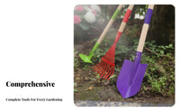 4 Pieces 4 Piece Kids Shovel and Rake Set Detachable Design Children's Shovel and Rake Set Metal Tool Head Garden Tools Easy